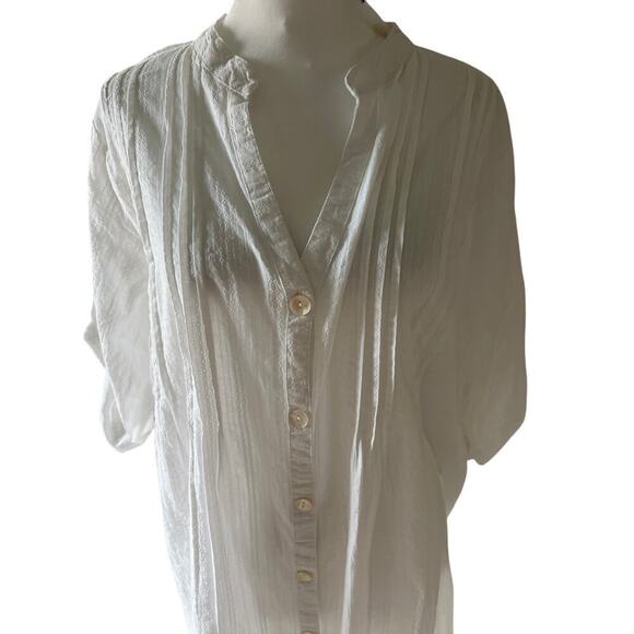 Club Z Collection White button front beach coverup size M - Picture 5 of 11